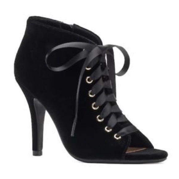 LC Lauren Conrad Shoes - LC Lauren Conrad Black Velvet High Heel Boots
